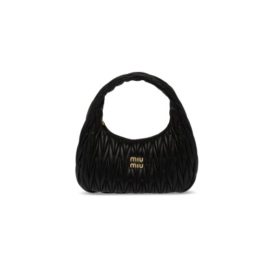 MIU MIU WANDER MATELASSÉ NAPPA LEATHER HOBO BAG 5BC108 (29*24*9.5cm)